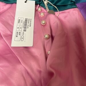 OLIVIA RUBIN Pink and Teal Midi Dress